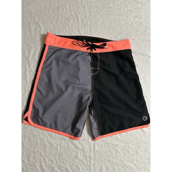 🌵4/$25 Eidon Men's Size 36 Swimwear Swim Shorts Trunks Black Gray‎ Drawstring - Picture 1 of 10